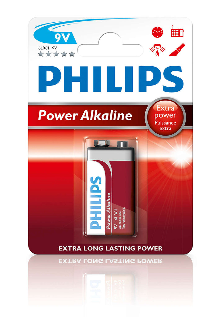 Power Alkaline Batteria 9V, Alcalina 6LR61P1B/10