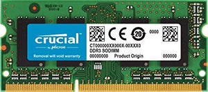 Crucial 2GB DDR3L 1600 MT/s (PC3L-12800) SODIMM 204-Pin - CT25664BF160B